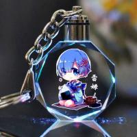 Re从零开始的异世界生活雷姆水晶钥匙扣挂件生日礼物送女友闺蜜 雷姆-Q版 礼盒+电子