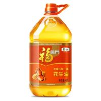 福临门浓香压榨一级花生油4L/桶 中粮出品(共1桶)