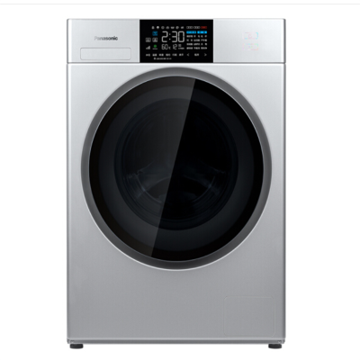 松下(Panasonic)10KG滚筒洗衣机XQG100-E155 高温除菌变频三维立体洗 无光动银款