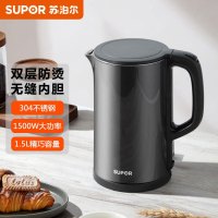 苏泊尔(SUPOR)电水壶电热水壶烧水壶开水壶煮水壶热水壶1.5L双层防烫304不锈钢内胆SW-15J626