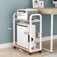 简欧电脑主机架落地打印机置物架台式机箱收纳架多层办公室移动柜