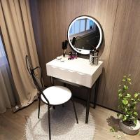家优梦 轻奢北欧实木卧室ins网红化妆台带灯现代简约小户型化妆桌