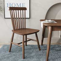 家优梦 温莎椅北欧实木餐椅家用现代简约靠背凳子原木饭店咖啡厅书桌椅子