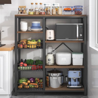 厨房收纳置物架落地式多层储物柜家用大全多功能微波炉置物柜架子