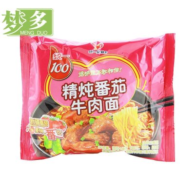 统一100精炖番茄牛肉面100g/袋 速食方便面 泡面煮面