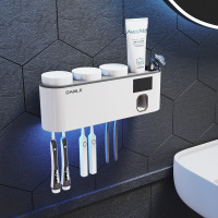 丹乐智能牙刷架紫外线消毒器壁挂式电动杀菌刷牙杯置物架 灰色款