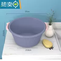 敬平条纹盆加深加厚洗脸盆儿童洗脚宝宝洗衣盆家用白色塑料大圆盆