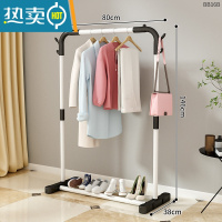 敬平衣架卧室落地折叠室内家用挂衣架子双杆式阳台凉晒被子器lgd