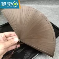 XIANCAI迷你和风中国风全竹扇子雕刻镂空古风女士折扇手工艺扇卡通礼品扇 全竹咖色迷你(16cm)