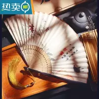 XIANCAI中国风复古风6寸小女扇折扇子汉服扇夏季便携带小扇礼品扇舞蹈扇 古风