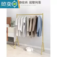 敬平晾衣架落地阳台双层卧室内户外家用简易挂衣杆服装凉晒器移动轮 单层 纳米金色长100高165带轮晾衣杆