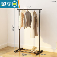 敬平挂衣架落地卧室移动简易晾衣服架子单杆式家用折叠室内衣帽架小型 爆66宽+黑[简易小号]晾衣杆