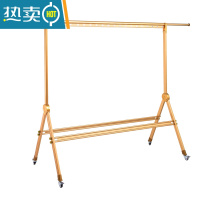 敬平晾衣架落地小户型家用折叠室内挂衣单杆简易阳台收纳凉晒衣服架子 钛金色-带板 长80-150CM 中