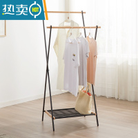 敬平晾衣架落地折叠室内家用阳台室外凉衣杆卧室实木不锈钢晒被子器 标准款-黑色(X架)晾衣杆