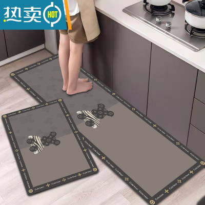 敬平硅藻泥厨房地垫家用入户地垫高端防滑防油吸水强裁剪入门地垫卡通防滑垫