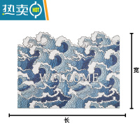 敬平顺风顺水海浪日式丝圈入户门地垫可裁剪进门地毯定制门口防滑门垫防滑垫