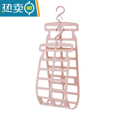 敬平晒枕头器多功能专用晾晒架子挂钩家用窗外阳台折叠晾衣架凉晒网 典雅粉[1个装]晒衣篮