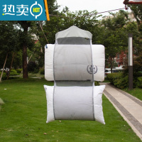 敬平晒枕头器宿舍家用阳台多功能防风晾晒抱枕玩偶网兜网袋枕芯衣架 晒枕头网灰色灰网 双层[带衣架 ]晒衣篮