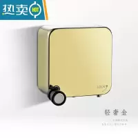 敬平隐形收缩晾衣绳器304不锈钢免打孔室内壁挂酒店伸缩晾衣架 轻奢金(打孔/免打孔双用)绳子