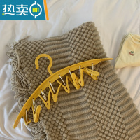 敬平馨帮帮杂货铺 多功能两用衣架衣撑晾衣架夹袜子家用塑料晾衣夹 黄色 1个