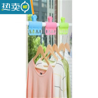 敬平晒衣架固定配件晾衣杆防风大夹子晾晒杆卡扣强力衣架衣夹晾晒架衣 粉色6个装 1个