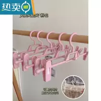 敬平裤夹子家用晾挂裤子收纳器裙夹ins宿舍衣柜内置jk衣架裤架 裙夹裤夹*粉色 10个衣夹