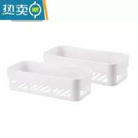 敬平浴室置物架免打孔壁挂式厕所洗手间洗漱台用品三角架卫生间收纳架 白色(2个装)