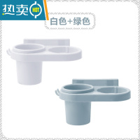 敬平吹风机架免打孔卫生间壁挂置物架理发店电吹风机多功能风筒收纳架 白色+绿色浴室置物架