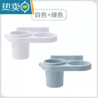 敬平吹风机架免打孔卫生间壁挂置物架理发店电吹风机多功能风筒收纳架 白色+绿色浴室置物架