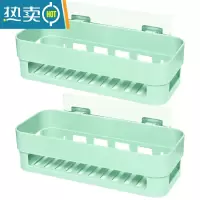 敬平卫生间收纳器墙上宿舍洗漱台免打孔挂墙厨房置物架网红厨房器 2个装(绿色)浴室置物架