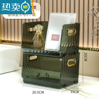 敬平洗漱台置物架卫生间化妆品收纳盒台面浴室洗手间洗手台厕所收纳架 墨绿金[大号]二层浴室置物架