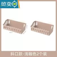 敬平卫生间置物架浴室简约壁挂免打孔收纳架厕所洗手间墙上塑料三角架 沥水款-咖-2个装 两口之家的选择浴室置物架