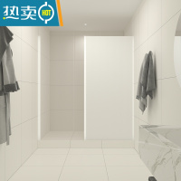 敬平卫生间防水浴帘隐形干湿分离免打孔浴室淋浴帘加厚套装折叠隔断帘