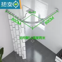 敬平浴帘套装免打孔弧形洗澡浴帘杆卫生间挂帘布浴室隔断帘子加厚防水