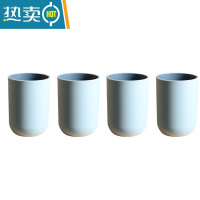 敬平漱口杯简约家用刷牙杯创意可爱便携牙缸牙桶套装一对情侣牙刷杯子 浅蓝4个装洗漱杯