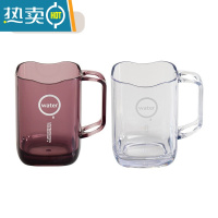 敬平透明漱口杯情侣洗漱杯子便携家用刷牙杯网红款牙缸日系牙刷杯 水晶白+透明紫