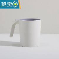 敬平漱口杯牙刷杯创意简约家用刷牙杯便携男女情侣套装韩男生宿舍学生 带手柄款 灰白单个装洗漱杯