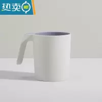 敬平漱口杯牙刷杯创意简约家用刷牙杯便携男女情侣套装韩男生宿舍学生 带手柄款 灰白单个装洗漱杯