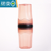 敬平旅行洗漱杯套装情侣漱口杯子便携式牙缸透明出差装牙膏牙刷收纳盒 锦鲤橙[洗漱/收纳两用 旋转卡扣设计不脱落]