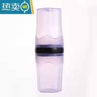 敬平旅行洗漱杯套装情侣漱口杯子便携式牙缸透明出差装牙膏牙刷收纳盒 魅力紫[洗漱/收纳两用 旋转卡扣设计不脱落]