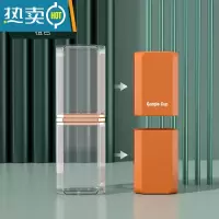 敬平旅行洗漱杯便携式漱口刷牙的杯子家庭简约牙具套装牙缸牙膏收纳盒 透明橙[四杯装]店长推荐/四口之家适用