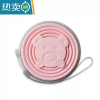 敬平硅胶可折叠水杯杯子伸缩可装沸水便携式旅行儿童压缩漱口杯 樱花粉—270ml洗漱杯