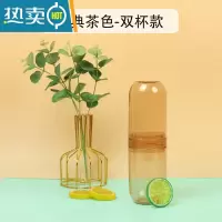 敬平情侣旅行多功能牙膏盒牙刷套装旅游便携式简约漱口杯子男女 经典茶色双杯款洗漱杯