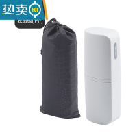 敬平牙刷盒便携式洗漱杯旅行套装家用简约情侣牙膏收纳缸漱口杯子带盖 灰白色洗漱杯+收纳包