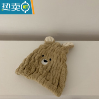 敬平馨帮帮杂货铺可爱卡通浴帽包头巾干发巾干发器吸水速干干发帽女 咖啡色