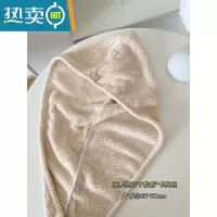 敬平干发帽女吸水速干擦头发毛巾可爱长发干发巾洗头浴帽包头帽子 菠萝纹干发帽*卡其色