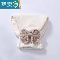 敬平干发帽女洗包头巾擦头发浴帽吸水速干加厚毛巾可爱干发巾 套头款米白色