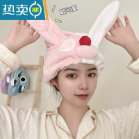 敬平干发帽女吸水速干浴帽干发巾包头洗头擦头发毛巾可爱2022新款 粉恶魔兔