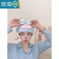 敬平干发帽女吸水速干浴帽干发巾包头洗头擦头发毛巾可爱2022新款 蓝色大眼怪