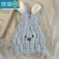 敬平可爱儿童干发帽女珊瑚绒吸水速干新款浴帽宝宝洗头包头发毛巾 兔宝宝-天蓝